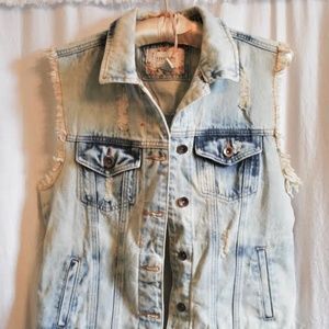Distressed Denim Vest